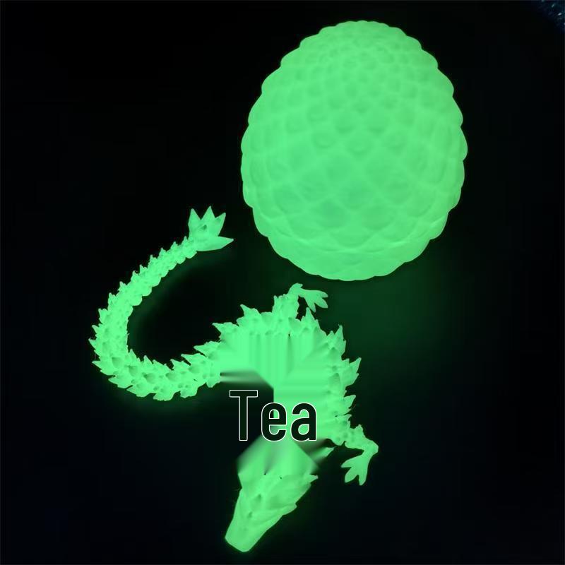 3D-gedruckter beweglicher Kristall-Drachenspielzeug mit farbigem Eier-Ornament