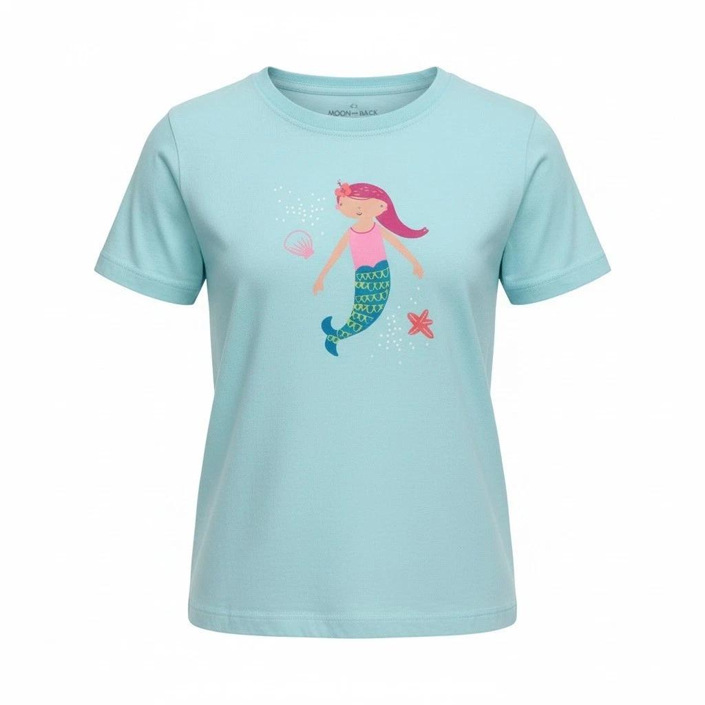

Moon and Back by Hanna Andersson Mermaid T Shirt Kids Size 4 Aqua Blue, NWOT S