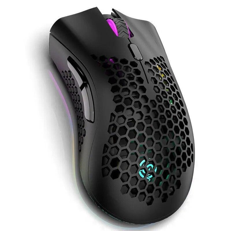 Rechargeable Gaming Mouse USB 2.4G Wireless RGB Light Honeycomb Gaming Mouse Desktop PC Computers Notebook Laptop Mice