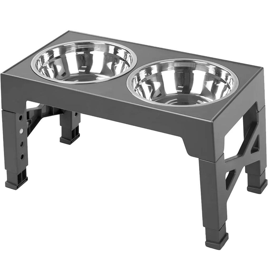 Stainless Steel Lifting Dog Bowl Elevated Double Bowl Adjustable Feeder Pet Floating Bowl Slow Food Bowl Food Bowl