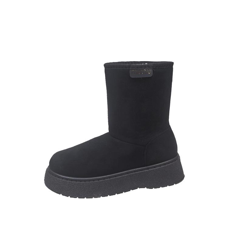 2025 Autumn and Winter New Two Wear Northeast Snow Boots Children Piled Thickened Cotton Shoes Medium Boots Maillard Short Boots