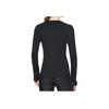Under Armour Solid Logo Print Crew Neck Pullover Sports Casual Long Sleeve T-Shirt Women Tops Black 1281244-001