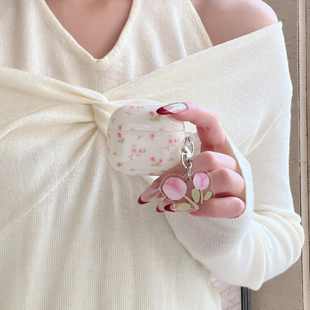 Early Spring Pink Flower Is Suitable for Airpodspro3rd Generation Bluetooth Protective Case 2nd Generation Apple 4th Generation Earphone Case