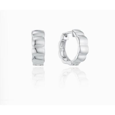 Wave Volume One-Touch Silver Earrings Lles24311S_S