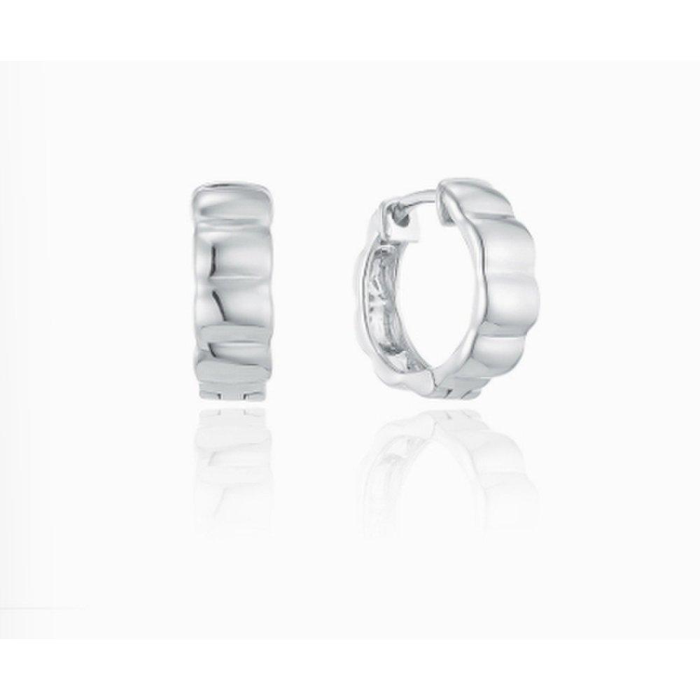Wave Volume One-Touch Silver Earrings Lles24311S_S