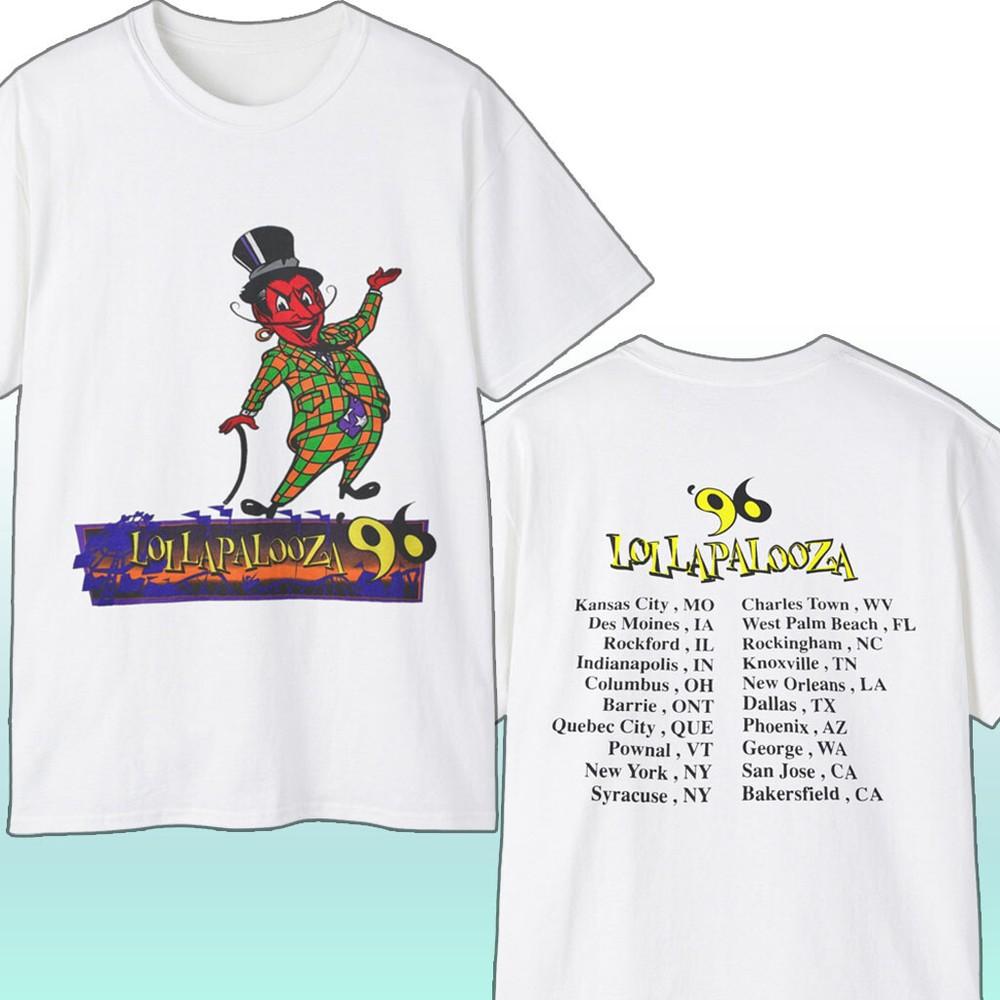 Rare Vintage Lollapalooza 1996 White Unisex All size Shirt D194 Unisex T-Shirt