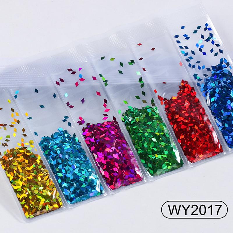 6 Grids/Bag Nail Art Sequins Colorful Nail Polish Flakes Foils For Manicures