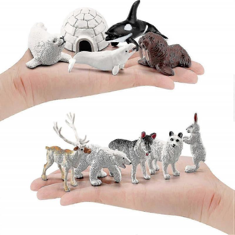 10 Piece Realistic Polar Animal Figurines Set: Mini Arctic Toys for UK Educational Gifts