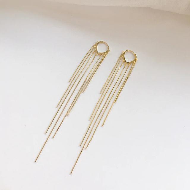 

ANENJERY длинные асимметричные серьги-капли с кисточками для женщин, простая темпераментная длинная цепочка, модные вечерние украшения, новинка 2023 года