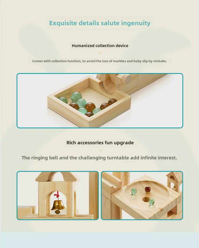 Hot Onshine Kids' DIY Wooden Marble Track Building Set