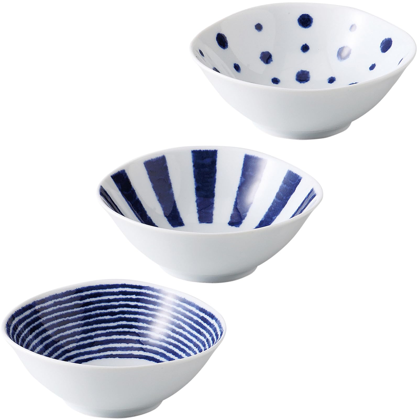 

Hasami ware Dinnerware Includes Small Bowl and 10cm x Japanese Microwave and Dishwasher Made in Product 30203 Indigo Dye Set, 3-Piece Set, Plate, синий