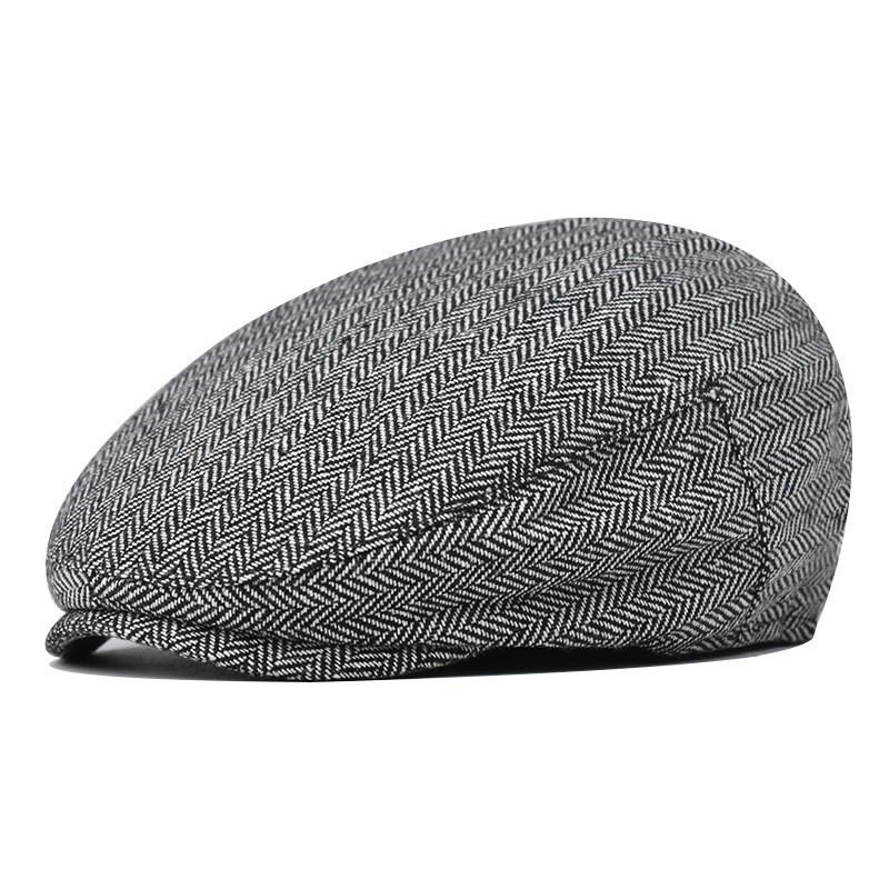 Pattern Cotton Lattice Beret  Hat For Men With Adjustable Casual Outdoor Travel