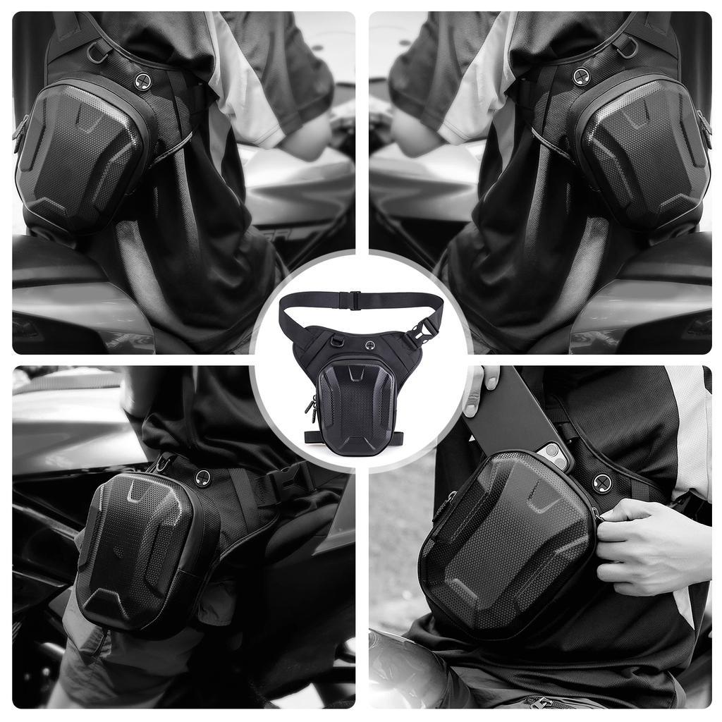 Adjustable Motorcycle Leg Mounted Hard Case Organizer Polyester Storage Bag for Phone Keys tool During Long Rides