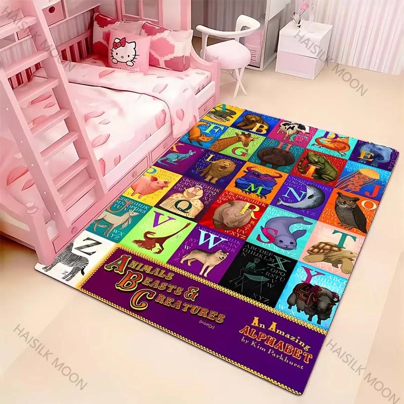 Tapetes de Brincar para Crianças para o Chão Tapetes Extra Grandes Coleção Hora de Brincar ABC, Números, Animais Tapetes Educativos para Sala de Brincar