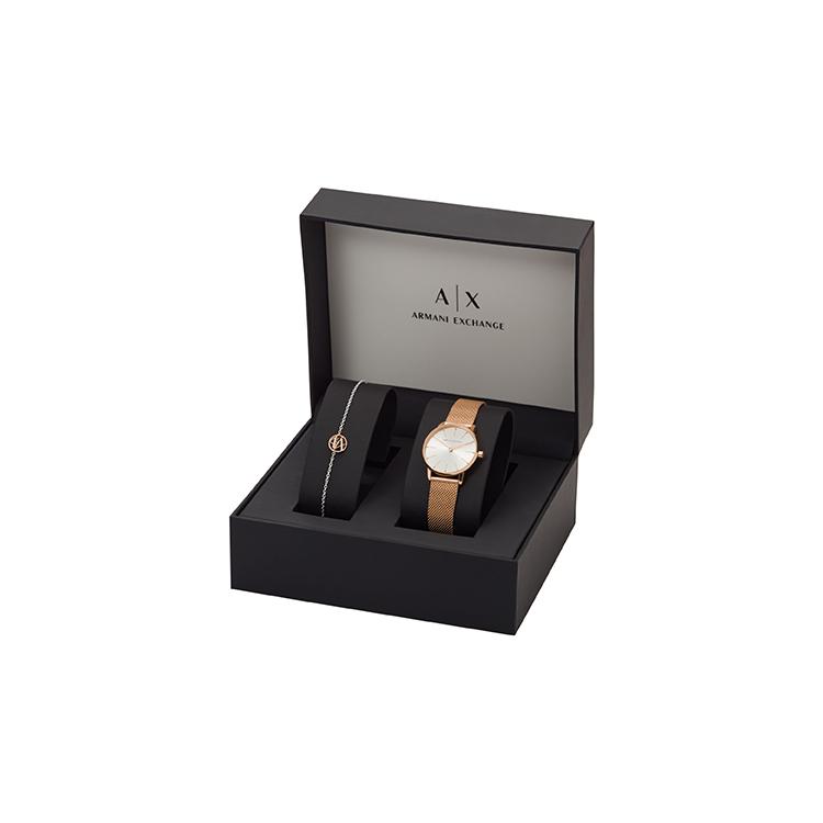 Armani Exchange round-face gift set 28mm AX7121