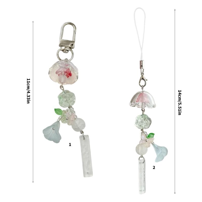 User Friendly Resin Phone Lanyard Strap Creative Keychain Hanging Decoration For Everyday Use Beaded Keychain