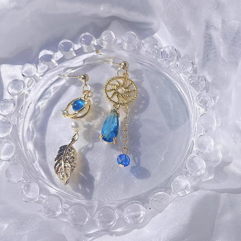 Game Genshin Impact Wanderer Balladeer Cosplay Earring Metal Eardrop Adult Unisex Earstuds