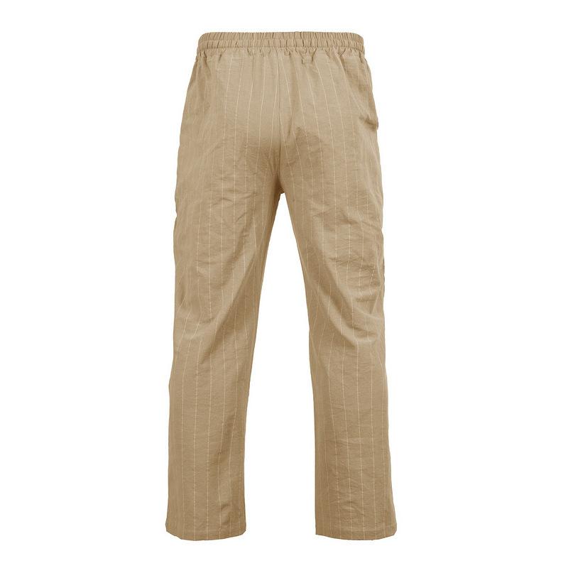2026 Men's Linen Summer Pants Beach Pants Drawstring Vertical Stripes Straight Casual Breathable Comfortable Long Trousers