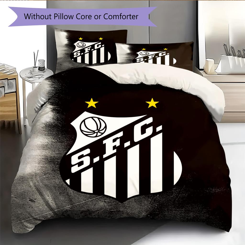 Santos FC Pattern Bedding Home Decoration Birthday Gift (1 * duvet cover + 2 * pillowcase, without core)