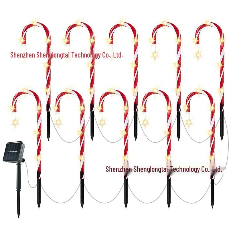 Candy Cane Solar LED Christmas Garden Lights - Plug-Free Outdoor Decor