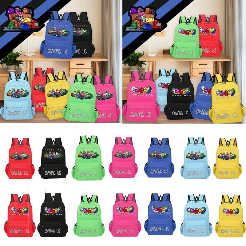 Among Us Student Backpack With Breathable Waterproof Canvas For Casual Travel