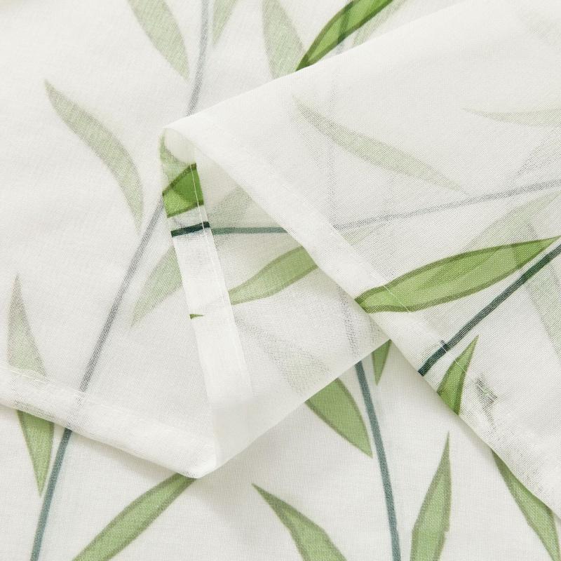 Cortinas Traslúcidas con Estampado Floral - Bufanda Voile Transparente para Balcón, Mirador, Sala de Estar, Divisor de Ambientes y Privacidad