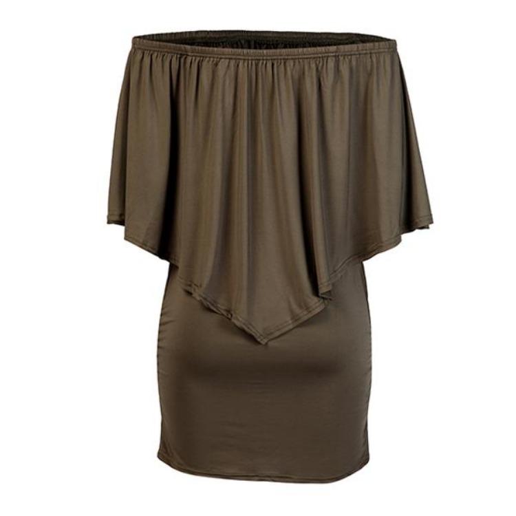 Sommer Damen Schulterfrei Locker Kleid Kurzarm Quaste Hüftkurzrock Paket