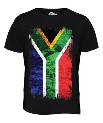 Jižní Afrika Tričko Grunge Flag Tričko Tričko Top s Tričko s krátkým rukávem Cool Grafické tričko Tričko
