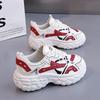 Tire platform dad shoes women's spring new breathable non-slip casual shoes inner height increase and foot small sports shoes