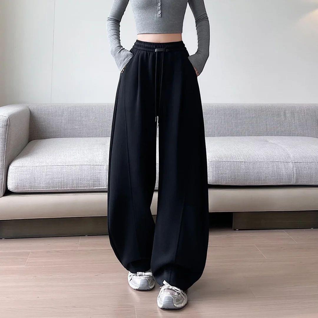 

Scimitar Women s High-Waisted Black Wide-Leg Autumn Pants 2025 - Slimming, Loose, Casual Sweatpants XL (125-145 lbs)