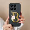 Liquid Soft Silicone Bumper For Xiaomi 14T Pro 5G 14 T Cover Pretty 26 Flower Letters Cases Anti Drop Housing Phone Shell Fundas