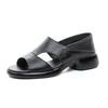 Open-toed platform thick-heeled sandals women's leather cross-strap Roman shoes summer new skirt