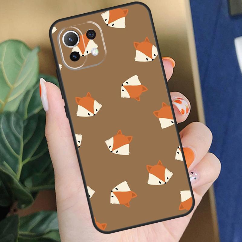 Cartoon-Füchse Tierhülle Für Xiaomi 15 14 Ultra 13T 14T 15T Pro 17 Pro Max POCO X7 Pro X5 X6 F5 F6 F7 F8 Hülle