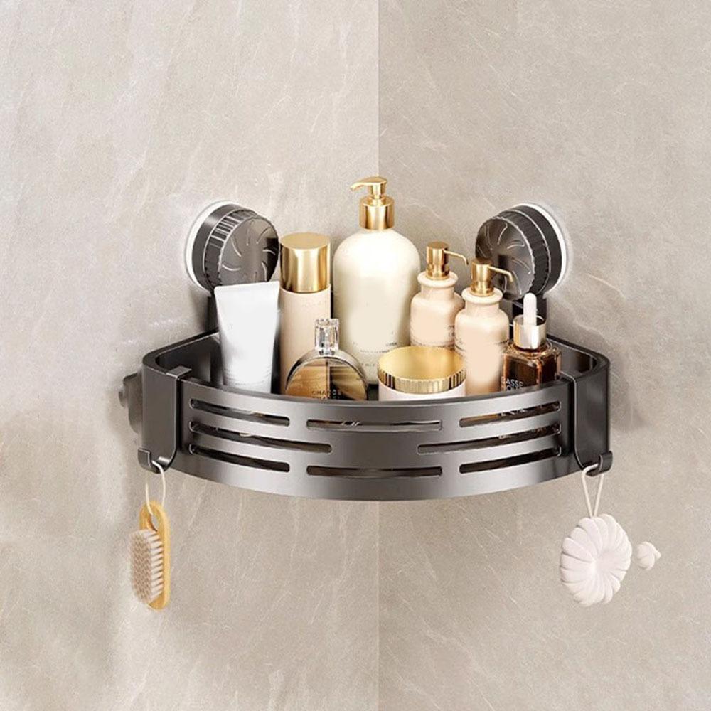 Wall Mounted Suction Cup Triangle Storage Rack Plastic Suction Cup Shower Shelf  Bathroom