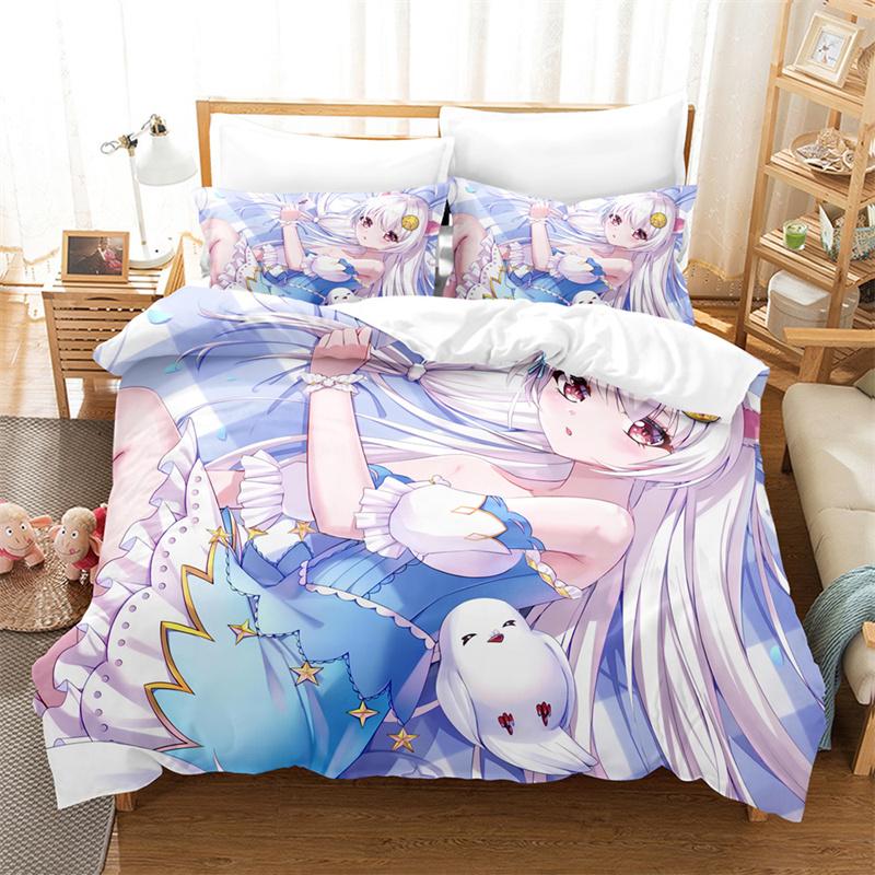 Cartoon Cute Girl Bedding Set Duvet Cover Set Lovers Bedding Kids Luxury King Size Comforter Bedding Sets Queen Duvet Cover Set