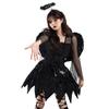 Female Halloween Dark Angel Costume Suit Masquerade Cosplay Black Dress