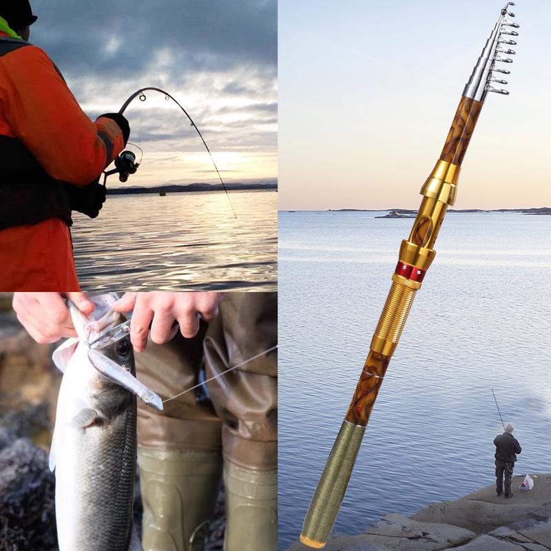 Přenosný teleskopický karbonový rybářský prut Přívlačové rybářské náčiní na ryby Mořský prut Ocean Rod Tackle