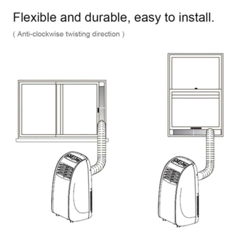 2m Universal Flexible Air Conditioner Exhaust Hose Vent Tube 13cm Diameter Duct Extension Pipe Portable