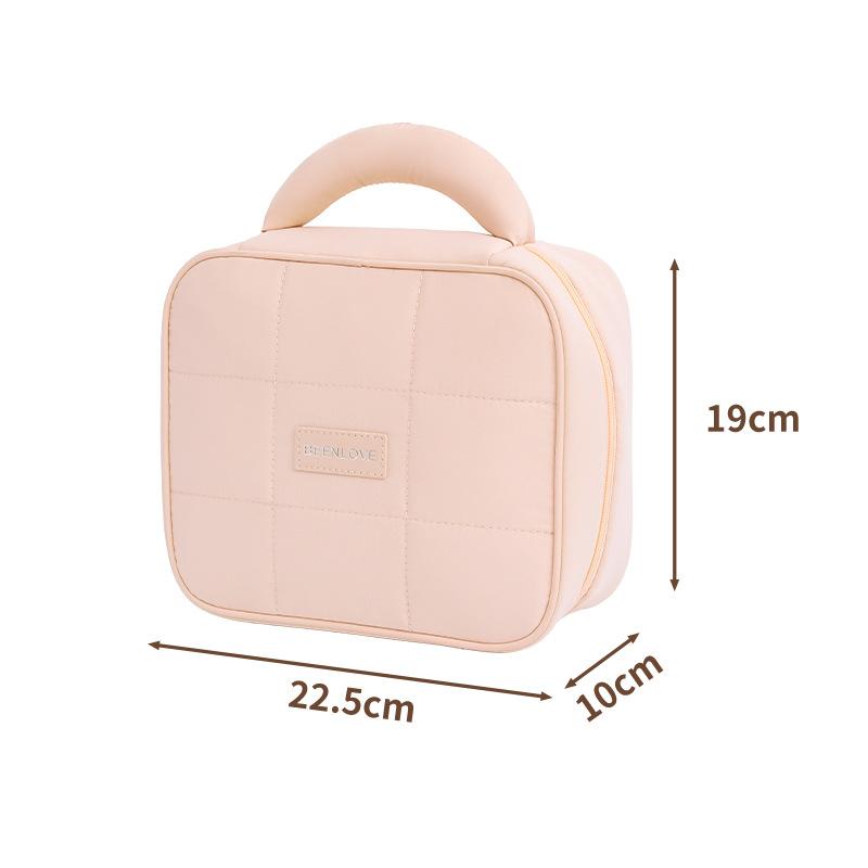 Soft Foam Women's Cosmetic Bag Handheld Makeup Wash Skincare Pouch Large Capaci Square Toiletries Storage Organizer