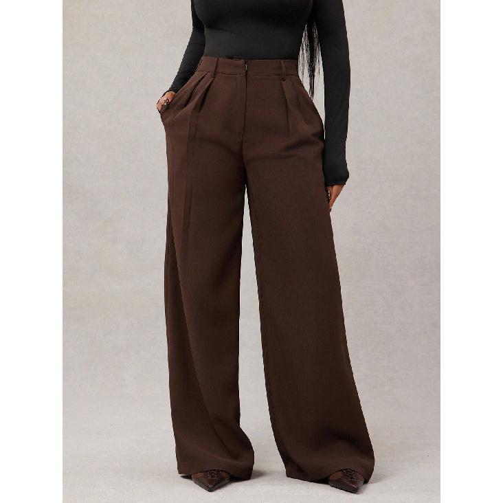 2026 New High-Waisted Women s Casual Loose Straight-Leg Business Commuting Wide-Leg Pants S