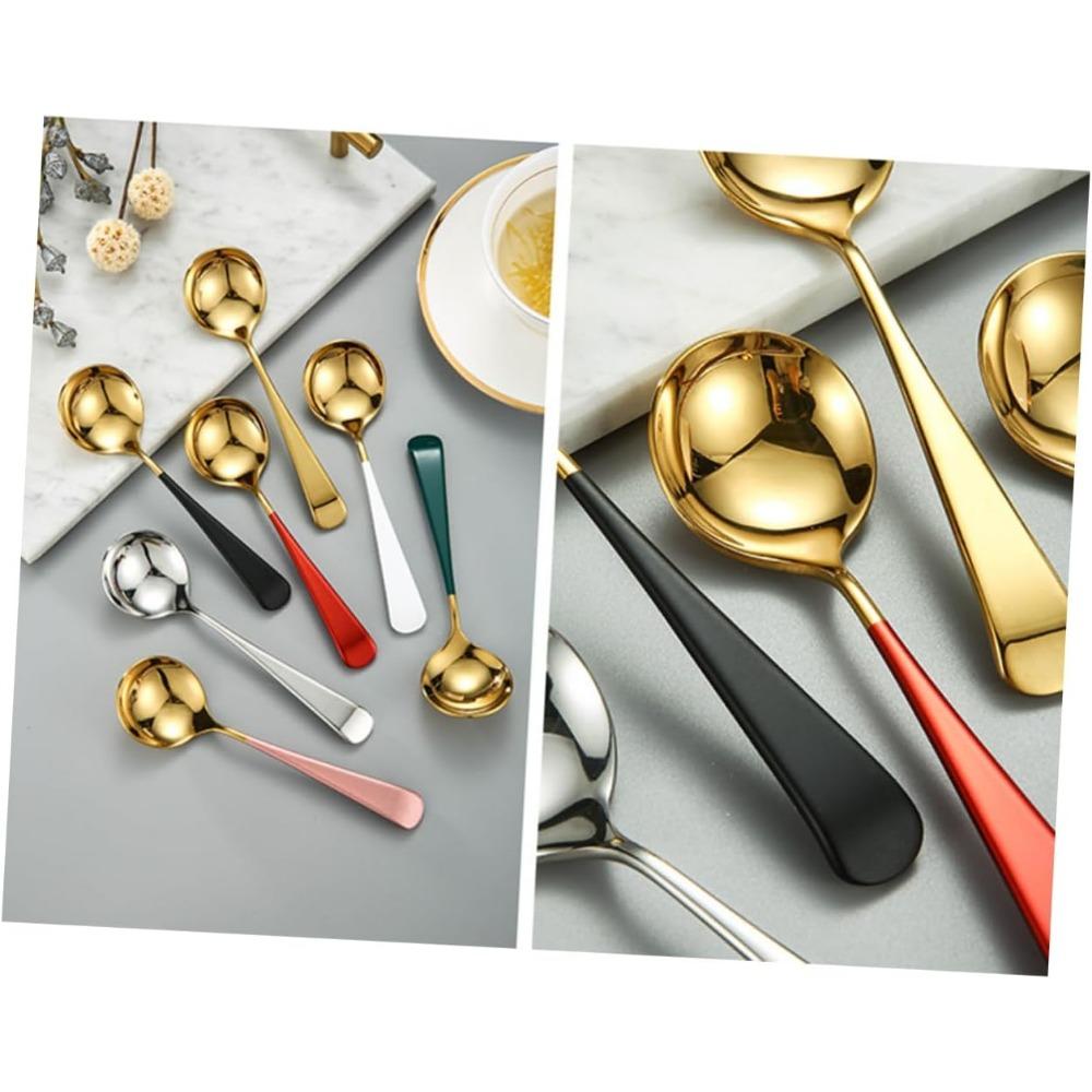 Round Mixing , Mixing Stick , Christmas Decoration Silver S, Stainless Steel , Dessert Spoon