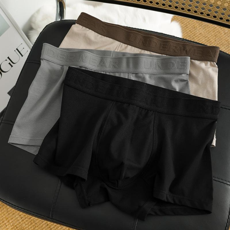 3pcs Men's Underwear Retro Men's Flat Leg Pants Mid Waist Comfortable Breathable Square Leg Pants Boxer Brief