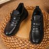 Fashion Classic Pu Solid Black Lace Up Sneakers Women 2025 Autumn Round Toe Stitching Decoration Casual Shoes Soft Sole Non Slip Shoes