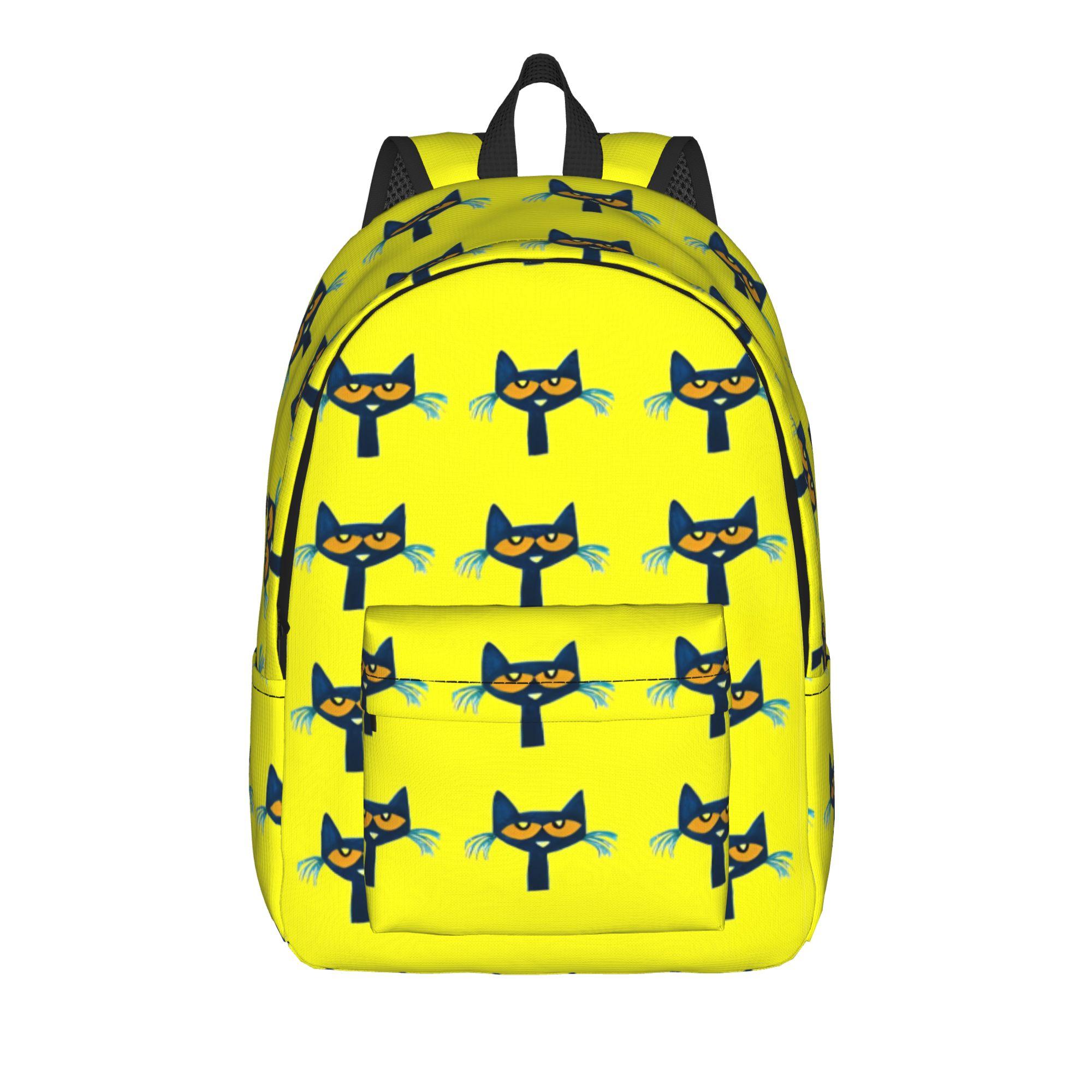 Pete le Chat Sac à Dos Décontracté Cadeau Étudiant Travail Branché Sac à Dos à la Journée pour Hommes Femmes Collège Sacs en Toile S
