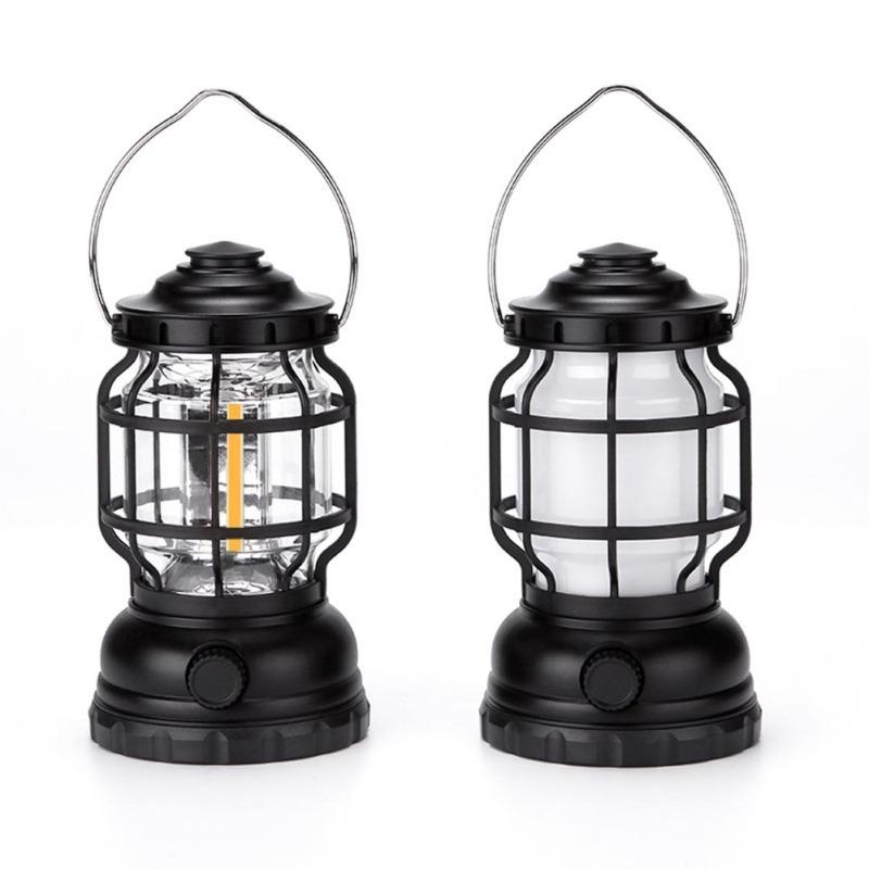 Portable Outdoor Camping Lantern Multifunctional Ip44 Waterproof Usb Rechargeable Retro Lamp
