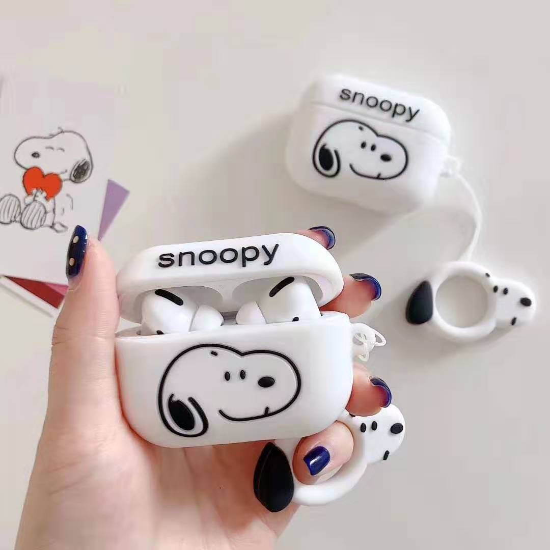 Cartoon Snoopy AirPods Pro protective case Apple wireless bluetooth headset silicone soft case for 2-3 generations Airpods1/2 generation universal