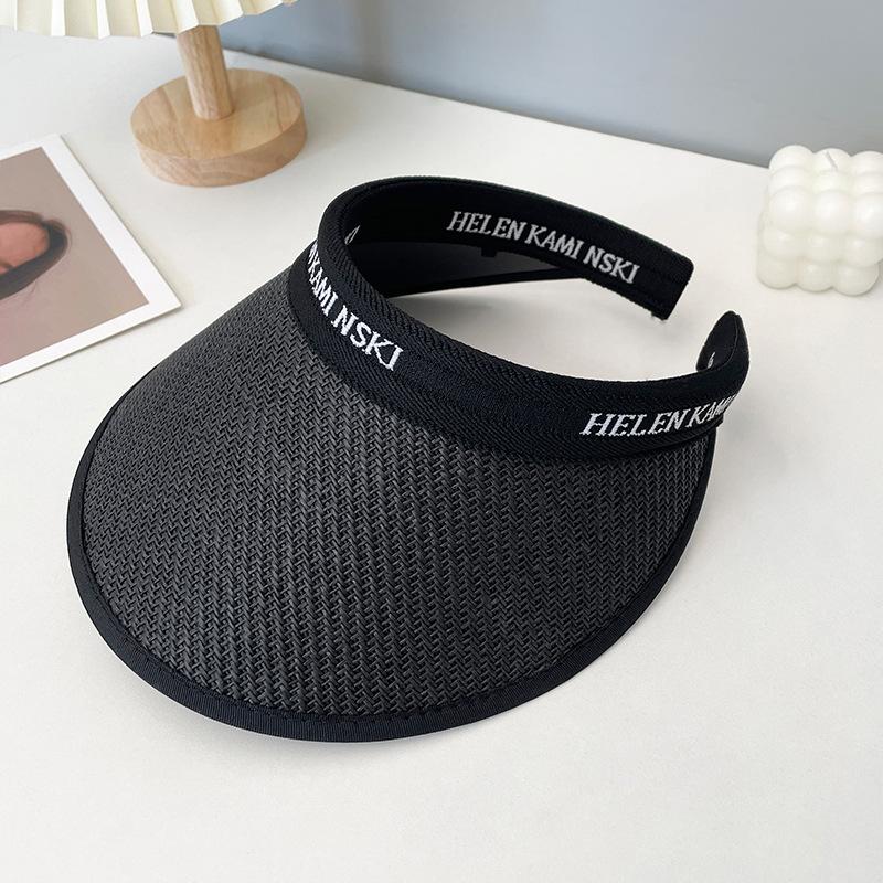 

UV straw empty top hat women s summer foldable sun hat topless duck tongue straw hat vinyl sunshade sunscreen hat Adjustable
