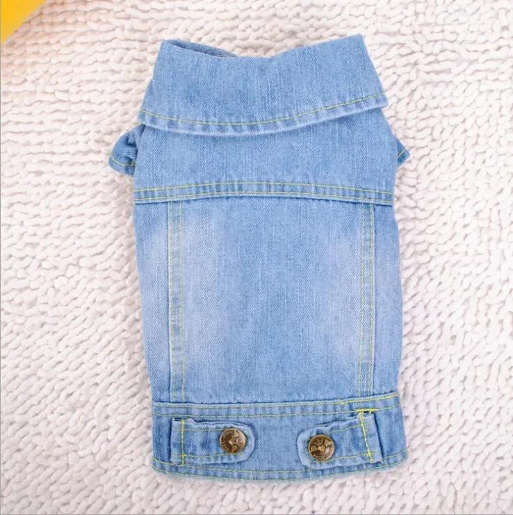 

Pet Winter Coat small Dog Clothes Denim Jeans Jacket Poodle Bichon frise Pomeranian Schnauzer Clothing Pet Costume Apparel L синий