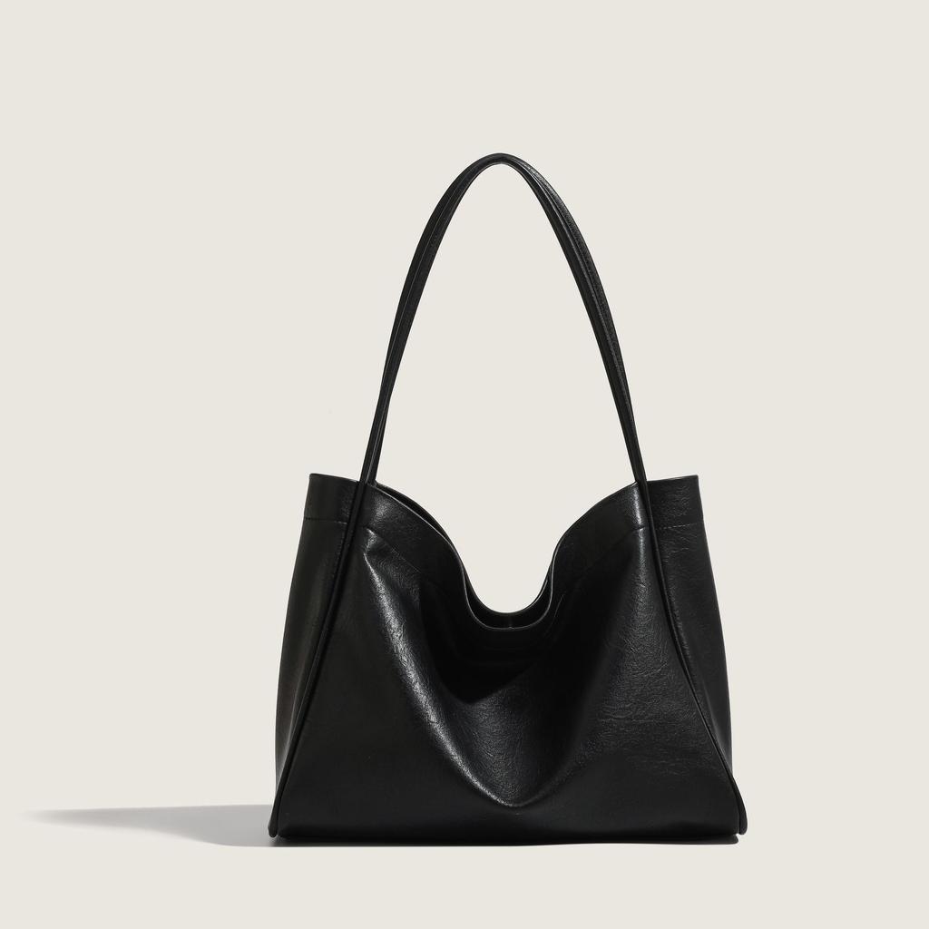 Women's Bag, Maillard Large Capacity Tote Bag, Simple and Casual Texture Soft Leather Commuting Bag, Fashionable Single Shoulder Bag