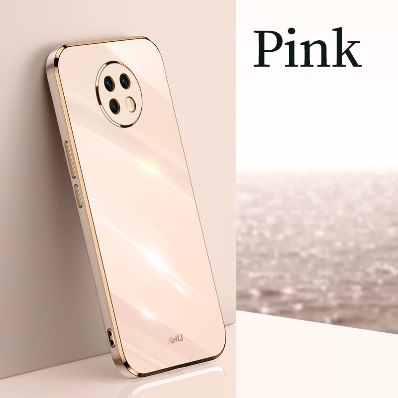 Pokovený čtvercový držák prstenu na prst pouzdro na telefon pro Xiaomi Redmi note 9T 9 T redmi9T note9 T Nfc Luxusní měkký silikonový kryt se stojánkem